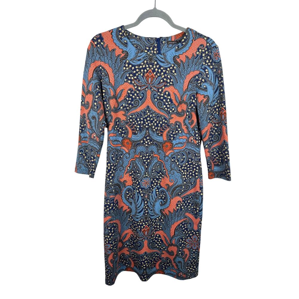 J. McLaughlin Catalina Cloth Sheath Dress Size Small Abstract Paisley EUC